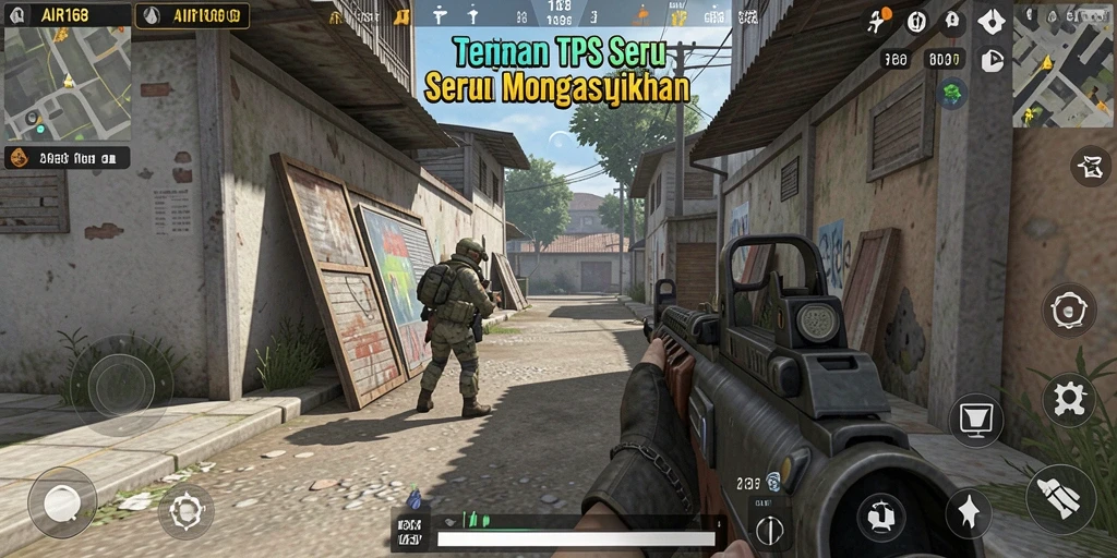 Screenshot gameplay AIR168 menampilkan pertarungan TPS yang mendebarkan.