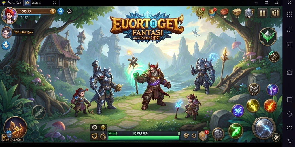 Screenshot utama EUROTOGEL menampilkan pertarungan seru dan karakter yang berwarna.