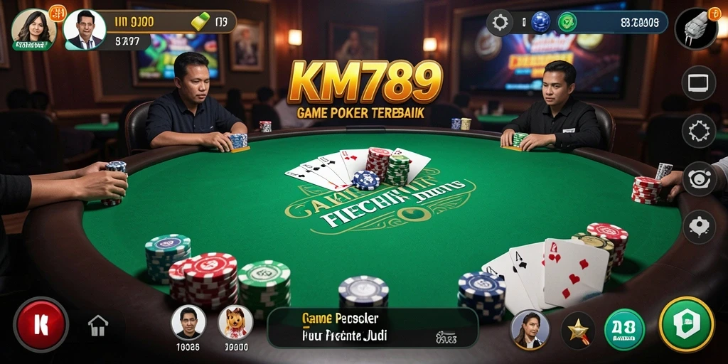 Screenshot gameplay KM789 yang menunjukkan suasana poker yang menarik.
