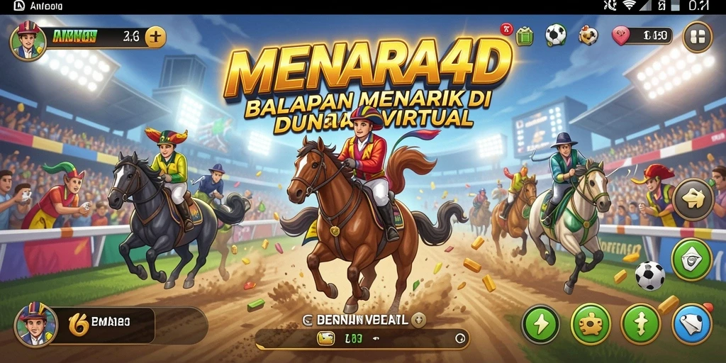 Tangkapan layar gameplay seru di MENARA4D dengan mobil balap yang melaju kencang.