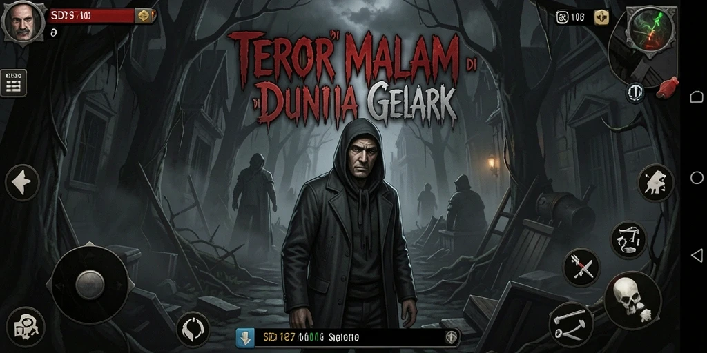 Tangkapan layar gameplay SD107 dengan suasana horror yang mencekam.